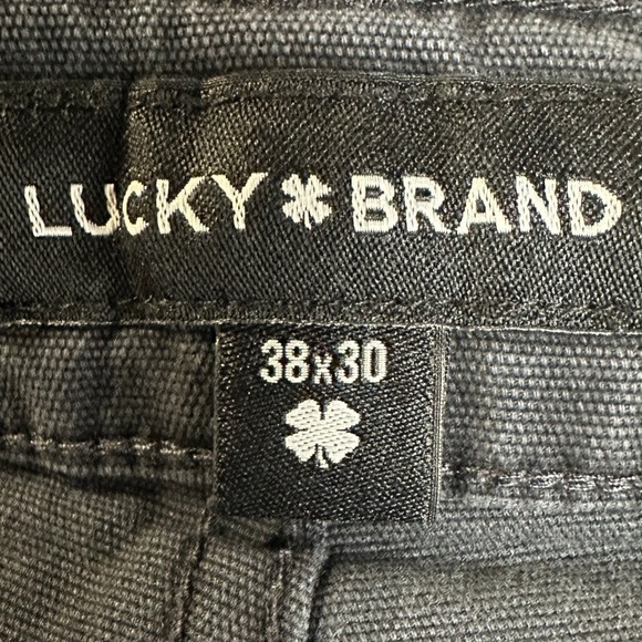 Lucky Brand 223 Canvas Pants Mens 38X30 Blue Straigjht Leg Stretch 5 Pockets NEW